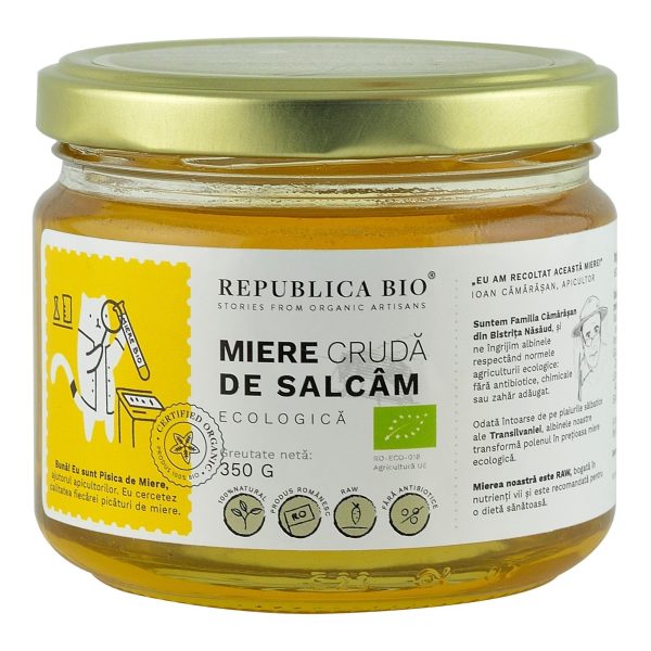 Miere de Salcam ecologica cruda, Republica BIO, 350 g Sale