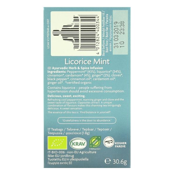 Yogi Tea Licorice Mint, ceai ayurvedic cu lemn dulce, menta si cardamom, bio, 30,6 g Online now