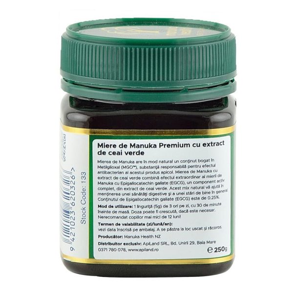 Miere de Manuka PREMIUM cu ceai verde Noua Zeelanda Manuka Health, 250 g, naturala Online now