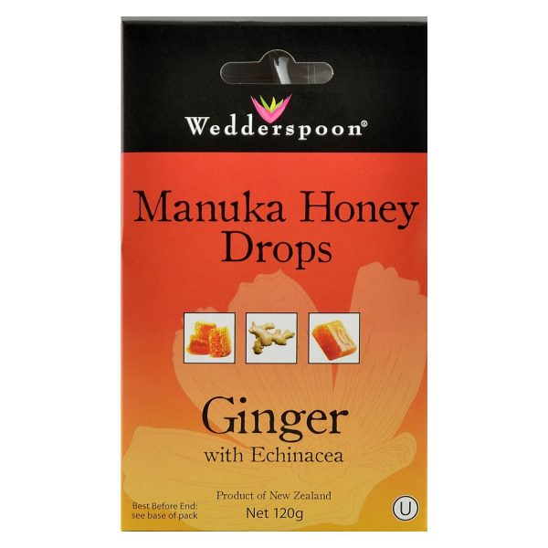 Bomboane (Dropsuri) cu Miere de Manuka, Ghimbir si Echinacea Wedderspoon, 120 g, naturale Cheap