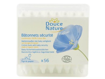 Betisoare de urechi cu opritor, pentru bebelusi, Douce Nature, bio, 56 buc Supply