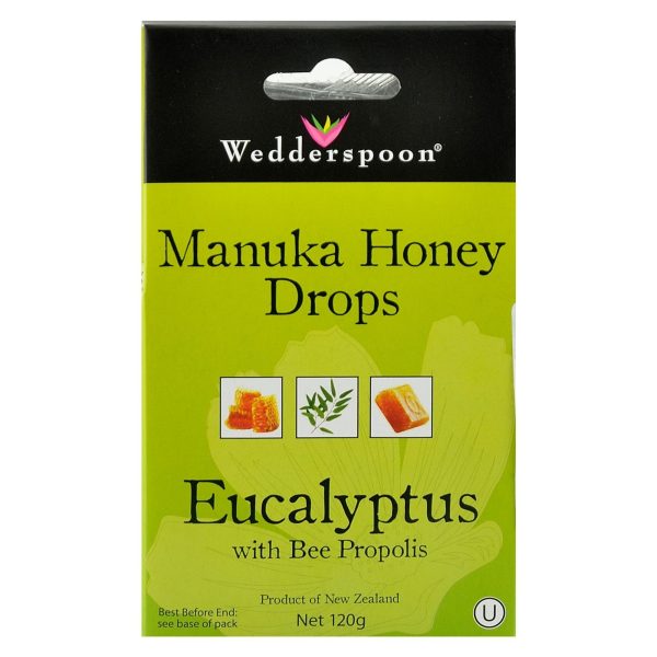 Bomboane (Dropsuri) cu Miere de Manuka, Eucalipt si Propolis Wedderspoon, 120 g, naturale Supply