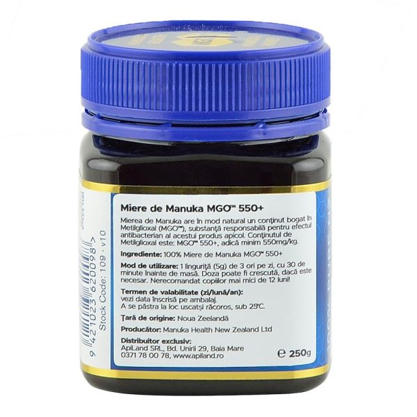 Miere de Manuka MGO 550+ Noua Zeelanda Manuka Health, 250 g, naturala Discount