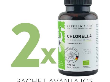 CHLORELLA BIO Complet, pachet promotional, cura completa pentru 100 de zile, BIO, RAW, VEGAN on Sale